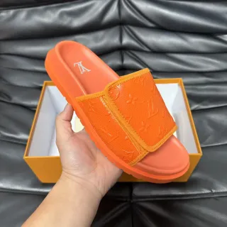 Louis Vuitton स्लाइड नारंगी मोनोग्राम चप्पल