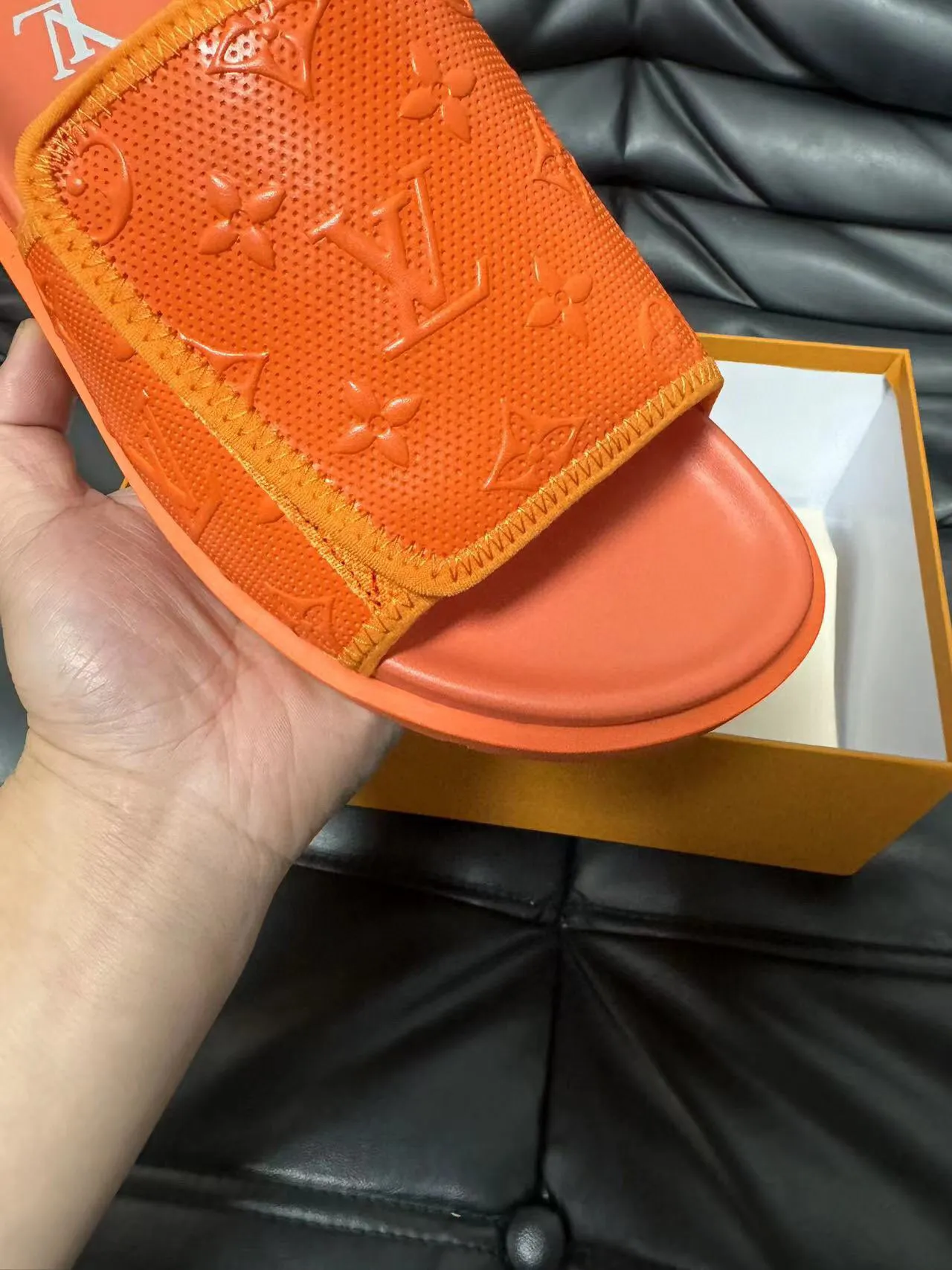 Louis Vuitton Slide Orange Monogram Slipper 7