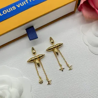 Louis Vuitton Spike-Star Motif Gold-Tone Dangling Earrings