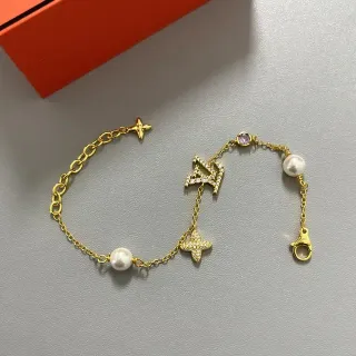 Louis Vuitton Star & Monogram Crystal Pearl Bracelet