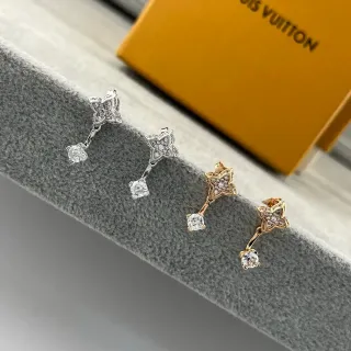 Louis Vuitton Star-Shaped Pave Crystal Dangling Earrings