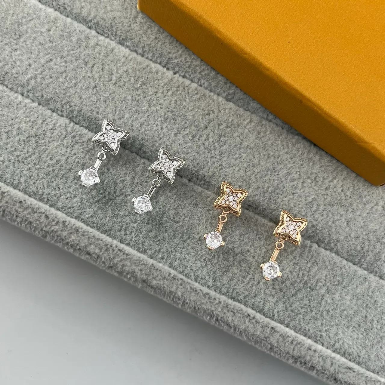 Louis Vuitton Star-Shaped Pave Crystal Dangling Earrings 6