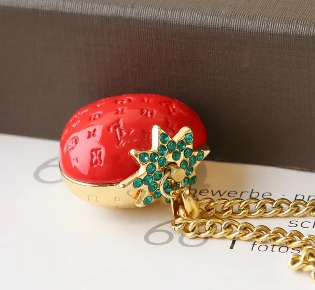Louis Vuitton Strawberry Monogram Enamel Pendant Necklace 3