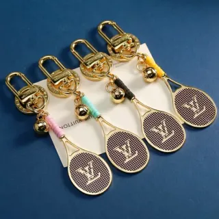 Louis Vuitton Tennis Racket Keychain Gold Brown Metal Phone Accessory