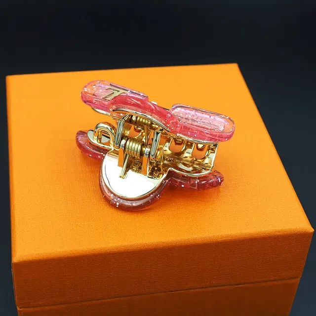 Louis Vuitton Broche Clip de Garra Résine Translucide Rose Pailletée 8