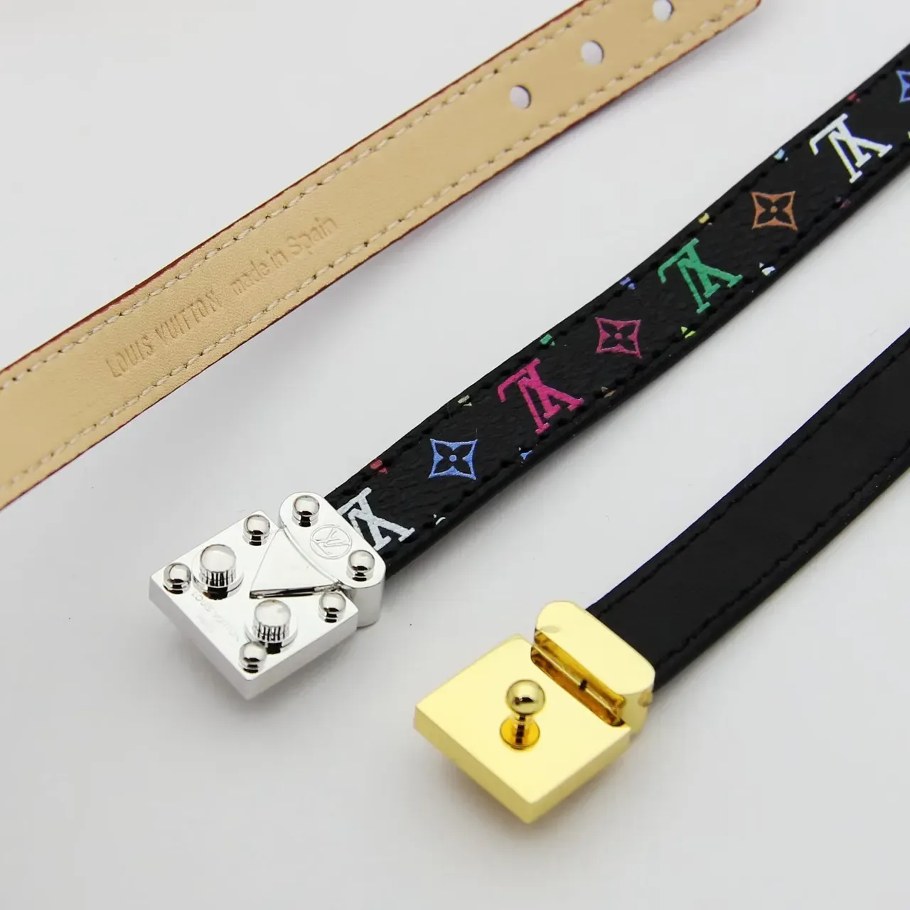 Louis Vuitton Twist Black Multicolor Double-Wrap Monogram-Printed Bracelet 2