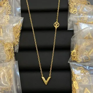 Louis Vuitton V Collection Gold-Tone Chain Necklace