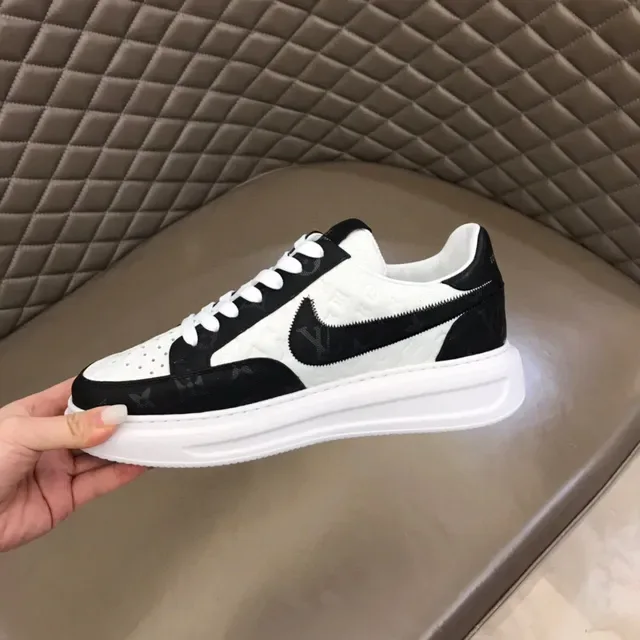 Louis Vuitton White Black Monogrammed Leather Zipper-Accented Side Panel Lifestyle Sneakers 8