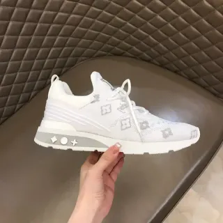 Louis Vuitton White Gray Knit Monogram Upper Sculpted Layered Midsole Lifestyle Sneakers