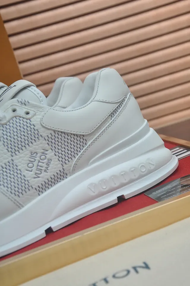 Louis Vuitton White Gray Low-Top Leather-Mesh Hybrid Lifestyle Sneakers 2