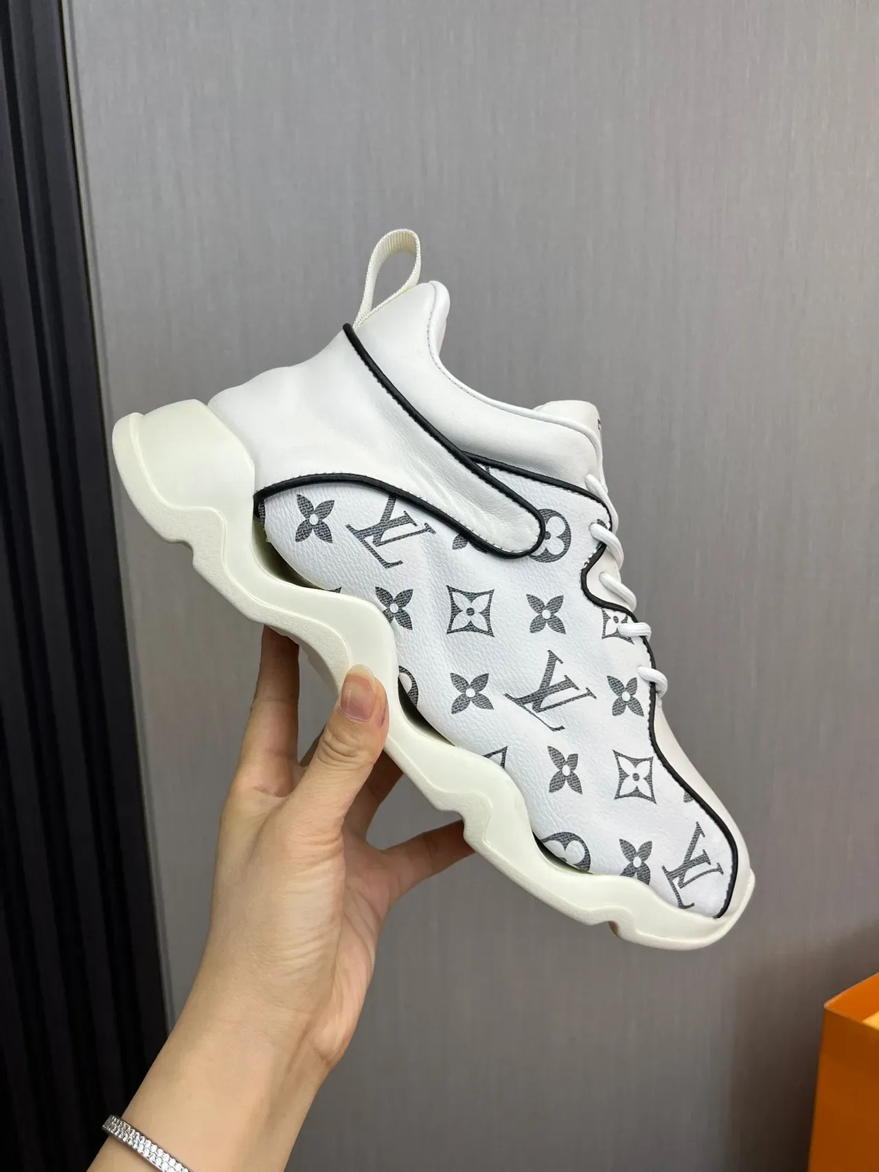 Louis Vuitton White Gray Monogram Canvas High-Top Lifestyle Sneakers 4
