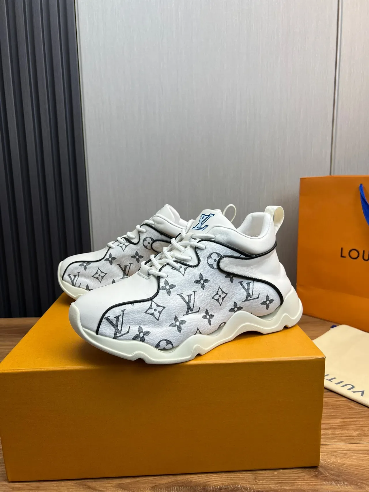 Louis Vuitton White Gray Monogram Canvas High-Top Lifestyle Sneakers 8