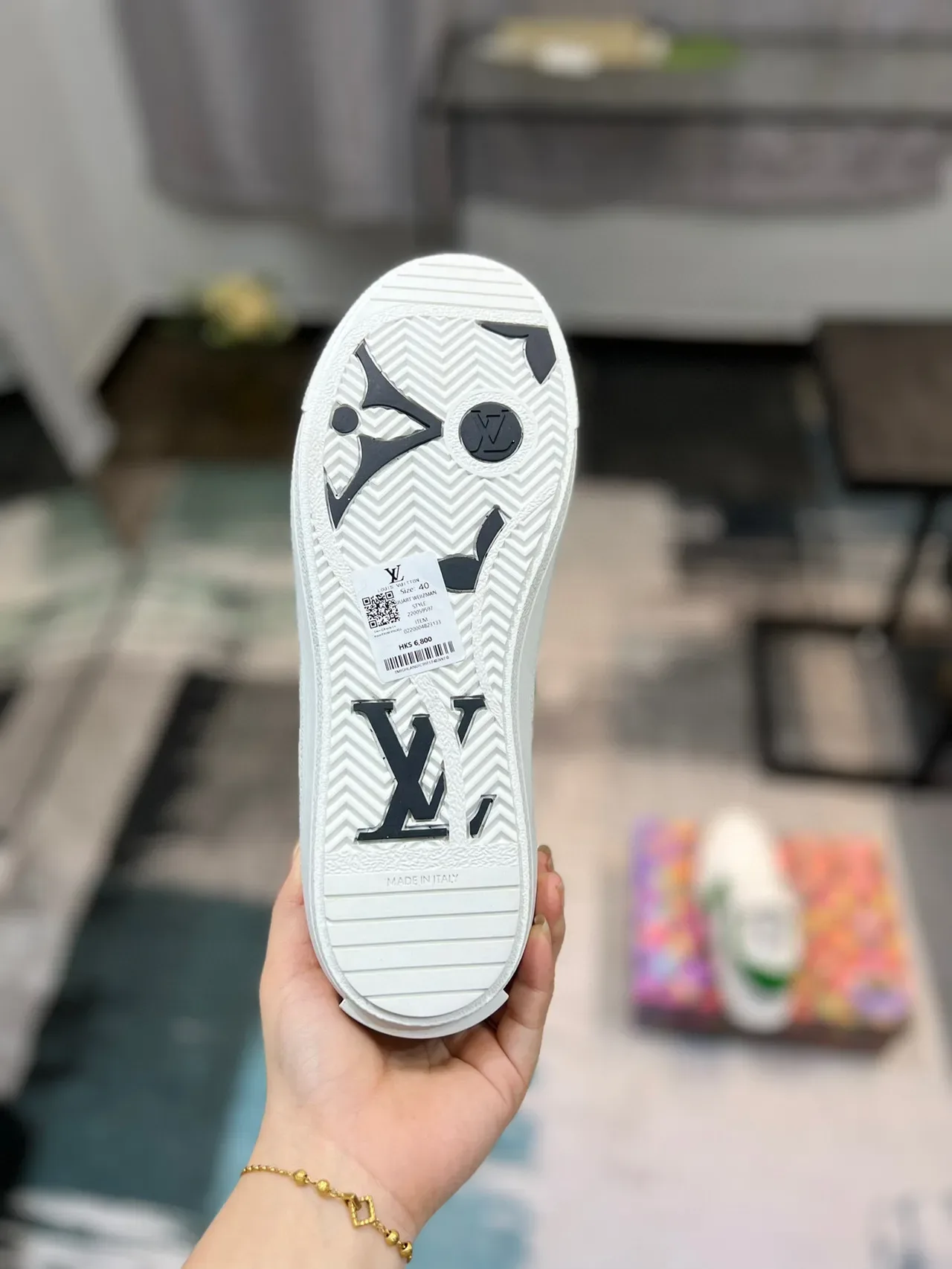 Louis Vuitton White Green Embossed Monogram Leather Side Stripe Lifestyle Sneakers 9