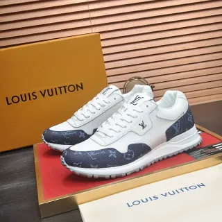 Louis Vuitton zapatillas lifestyle de bajo corte con paneles de impresión monograma blanco y marino