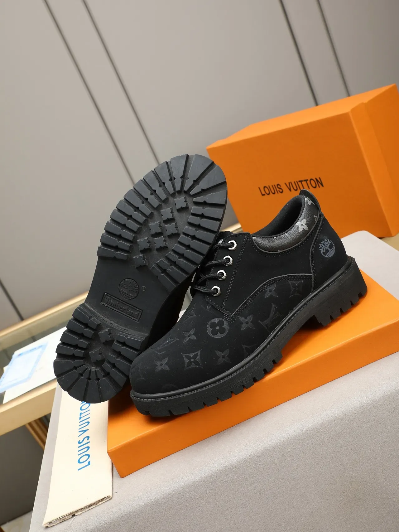 Louis Vuitton x Timberland Monogram Black Lace-Up Casual Shoe 4