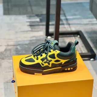 Louis Vuitton Yellow Green Layered Synthetic And Mesh Upper Sculpted Multi-Tone Midsole Lifestyle Sneakers
