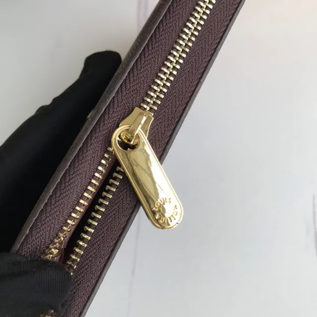 Louis Vuitton Zippy Wallet Damier Ebène lona xadrez carteira longa 2