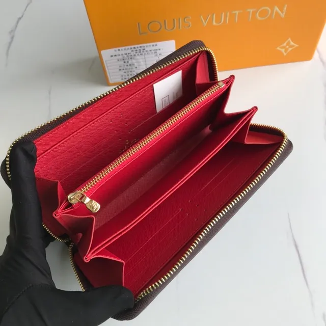 Louis Vuitton Zippy Wallet Damier Ebène lona xadrez carteira longa 3