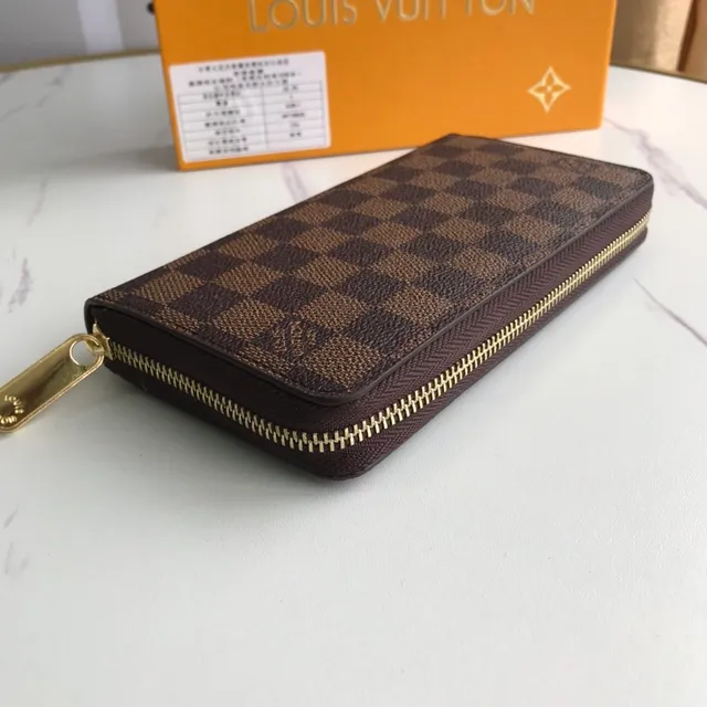 Louis Vuitton Zippy Wallet Damier Ebène lona xadrez carteira longa 6