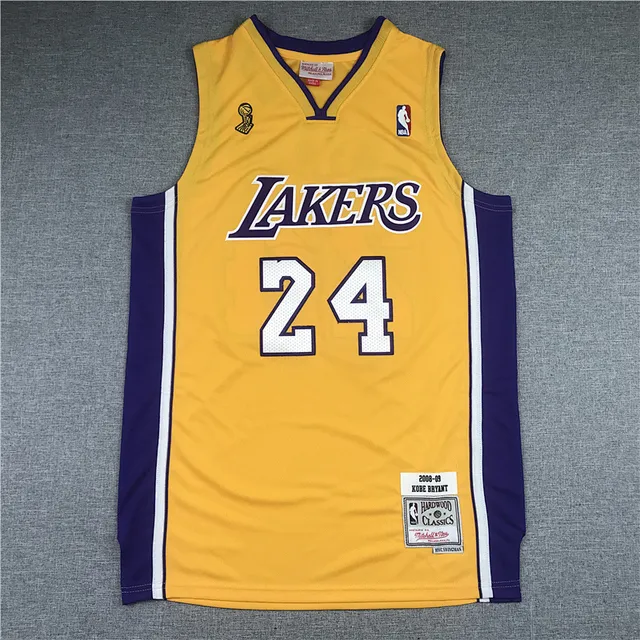 Mitchell & Ness 2008–09 Kobe Bryant Hardwood Classics Yellow Purple Jersey 2