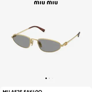 Miu Miu MU A52S نظارات شمسية بيضاوية ذهبية اللون