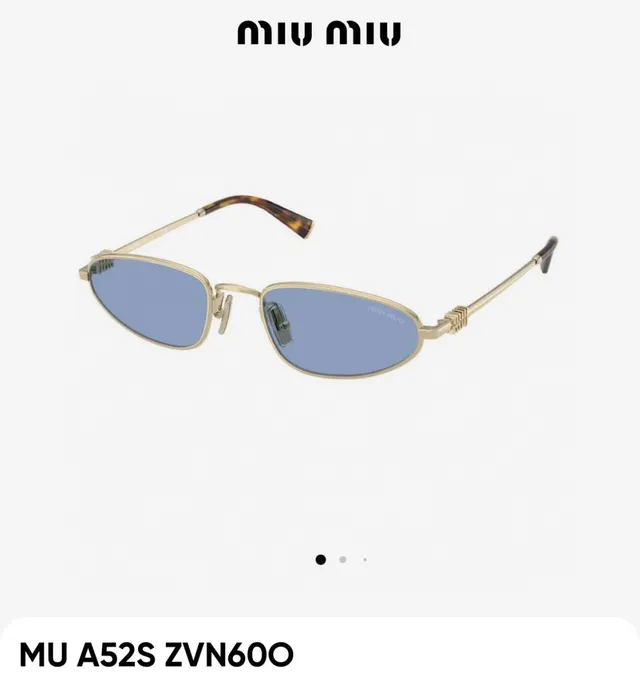 Miu Miu MU A52S نظارات شمسية بيضاوية ذهبية اللون 2