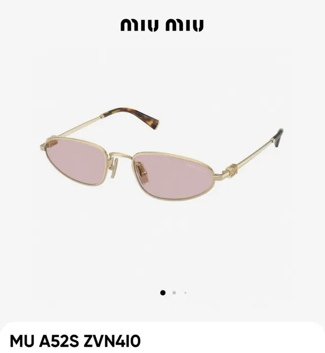 Miu Miu MU A52S نظارات شمسية بيضاوية ذهبية اللون 3