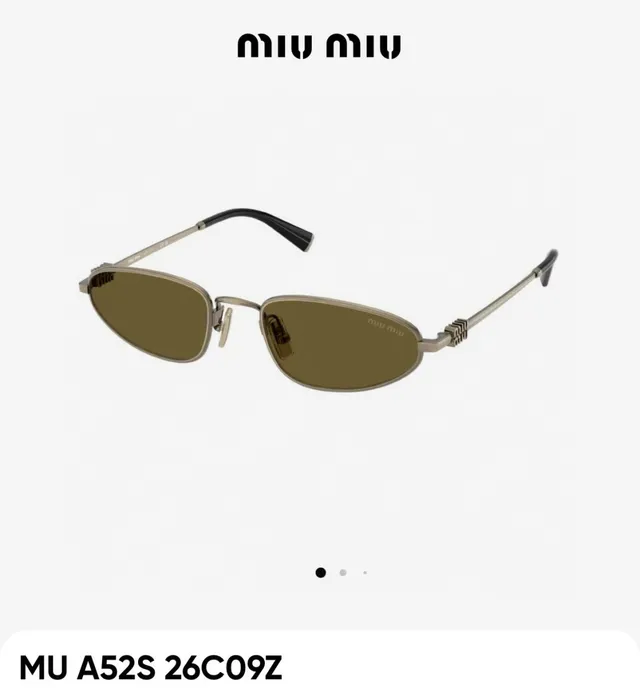 Miu Miu MU A52S نظارات شمسية بيضاوية ذهبية اللون 4