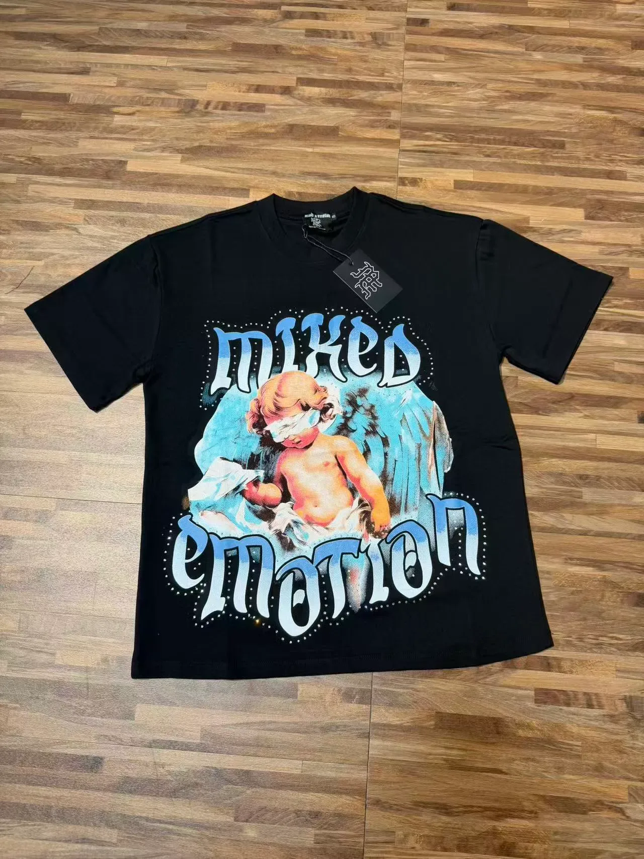 Mixed Emotion White Black Graphic Print Oversized Fit T-Shirt 7