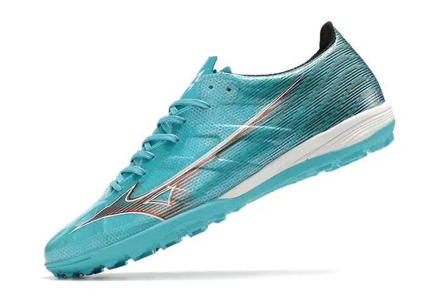 Mizuno Blue Orange Turquoise Synthetic Mesh Upper Wave Logo Accent Sneakers 4