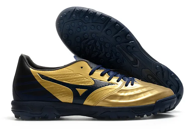 Mizuno Azul Branco Sapatos de Futebol Turf Upper Sintético Baixo Corte 3