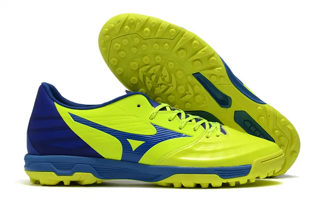 Mizuno Azul Branco Sapatos de Futebol Turf Upper Sintético Baixo Corte 4