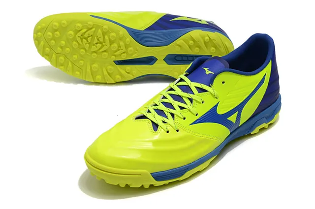 Mizuno Azul Branco Sapatos de Futebol Turf Upper Sintético Baixo Corte 9