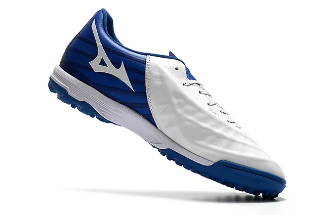 Mizuno Azul Branco Sapatos de Futebol Turf Upper Sintético Baixo Corte 18