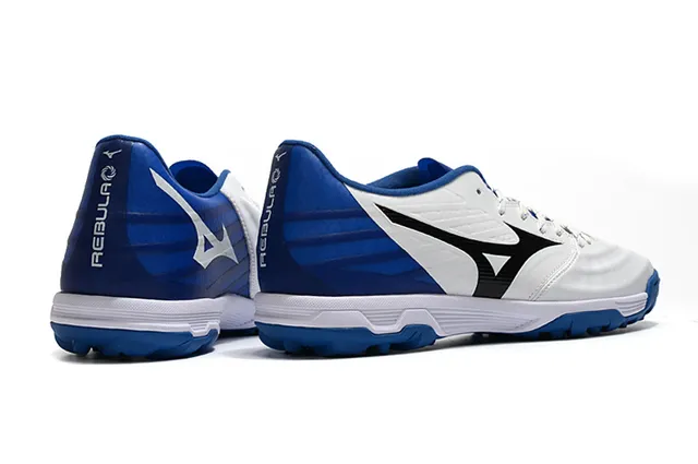 Mizuno Azul Branco Sapatos de Futebol Turf Upper Sintético Baixo Corte 22