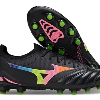 Mizuno Morelia Neo Black Rainbow Gradient Firm-Ground Soccer Shoes