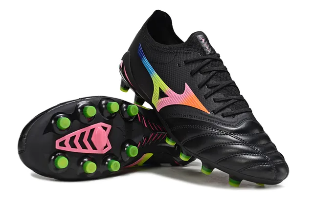 Mizuno Morelia Neo Preto Arco-Íris Gradiente Firm-Ground Sapatos de Futebol 2