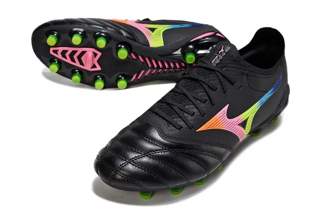 Mizuno Morelia Neo Preto Arco-Íris Gradiente Firm-Ground Sapatos de Futebol 3
