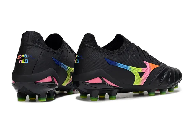 Mizuno Morelia Neo Preto Arco-Íris Gradiente Firm-Ground Sapatos de Futebol 4