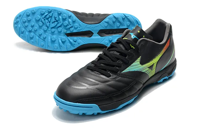 Mizuno Morelia Neo Silver Black Metallic Upper matelassé Semelle intermédiaire en caoutchouc Gazon artificiel chaussures de football 18