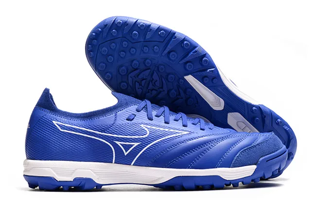 Mizuno Blanc Gris Bas-Coupé Lacets Synthétique Texturé Supérieur Herbe Artificielle Chaussures de Football 3