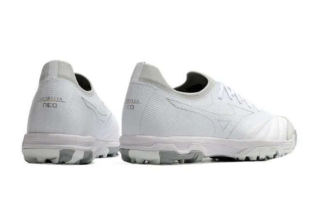 Mizuno Blanc Gris Bas-Coupé Lacets Synthétique Texturé Supérieur Herbe Artificielle Chaussures de Football 10
