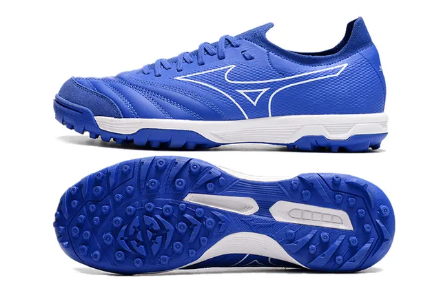Mizuno Blanc Gris Bas-Coupé Lacets Synthétique Texturé Supérieur Herbe Artificielle Chaussures de Football 17