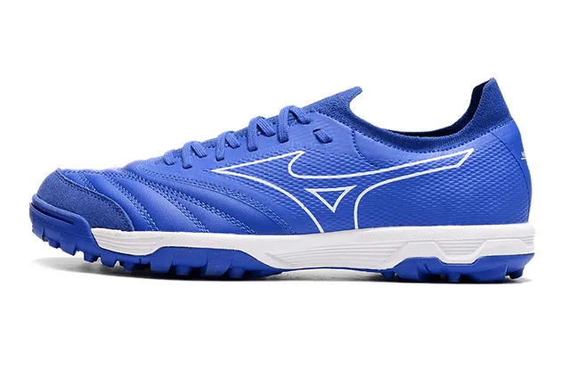Mizuno Blanc Gris Bas-Coupé Lacets Synthétique Texturé Supérieur Herbe Artificielle Chaussures de Football 20