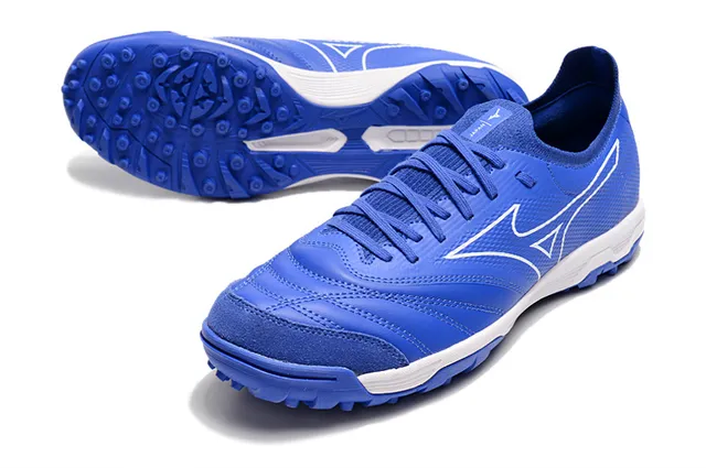 Mizuno Blanc Gris Bas-Coupé Lacets Synthétique Texturé Supérieur Herbe Artificielle Chaussures de Football 21
