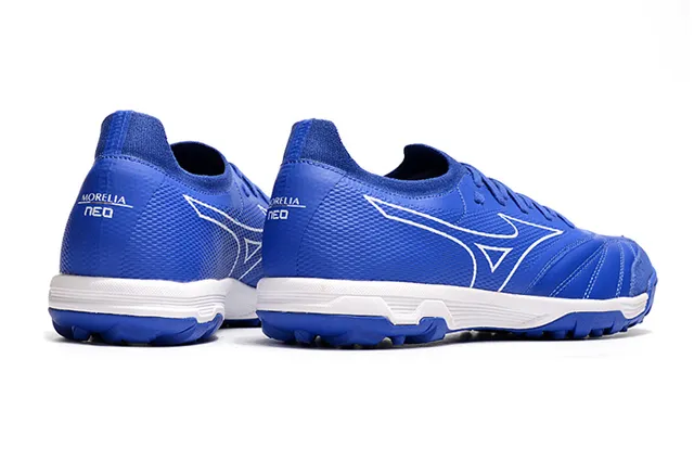 Mizuno Blanc Gris Bas-Coupé Lacets Synthétique Texturé Supérieur Herbe Artificielle Chaussures de Football 22