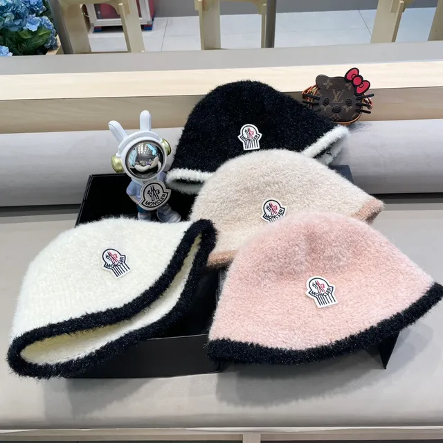 Moncler Panda-Inspired Two-Tone Fuzzy Beanie 6