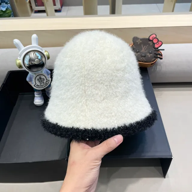 Moncler Panda-Inspired Two-Tone Fuzzy Beanie 7