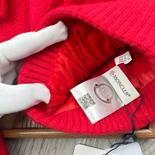Moncler Red Ribbed Knit Plush-Lined Sweater