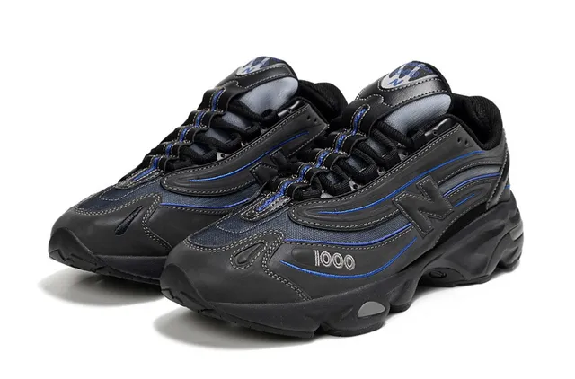 New Balance 1000 Noir et Bleu chaussures à semelle épaisse 2